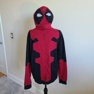 Mad Engine deadpool hoodie Adult Large Full Zip Mask Sweatshirt marvel